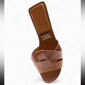 Zara brown slide used. Good condition size 40 with dust bag